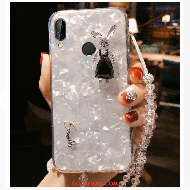 Étui Huawei P Smart+ Incruster Strass Fluide Doux Ornements Suspendus, Coque Huawei P Smart+ Silicone Tendance