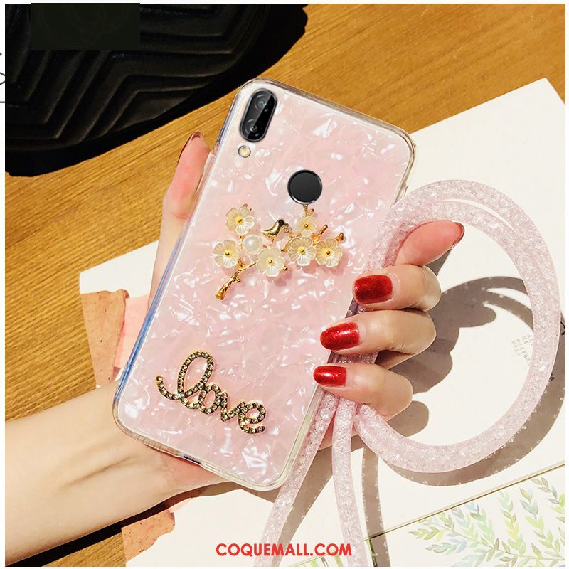 Étui Huawei P Smart+ Incruster Strass Fluide Doux Ornements Suspendus, Coque Huawei P Smart+ Silicone Tendance