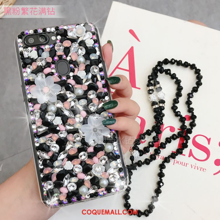 Étui Huawei P Smart Luxe Incassable Fleur, Coque Huawei P Smart Strass Petit