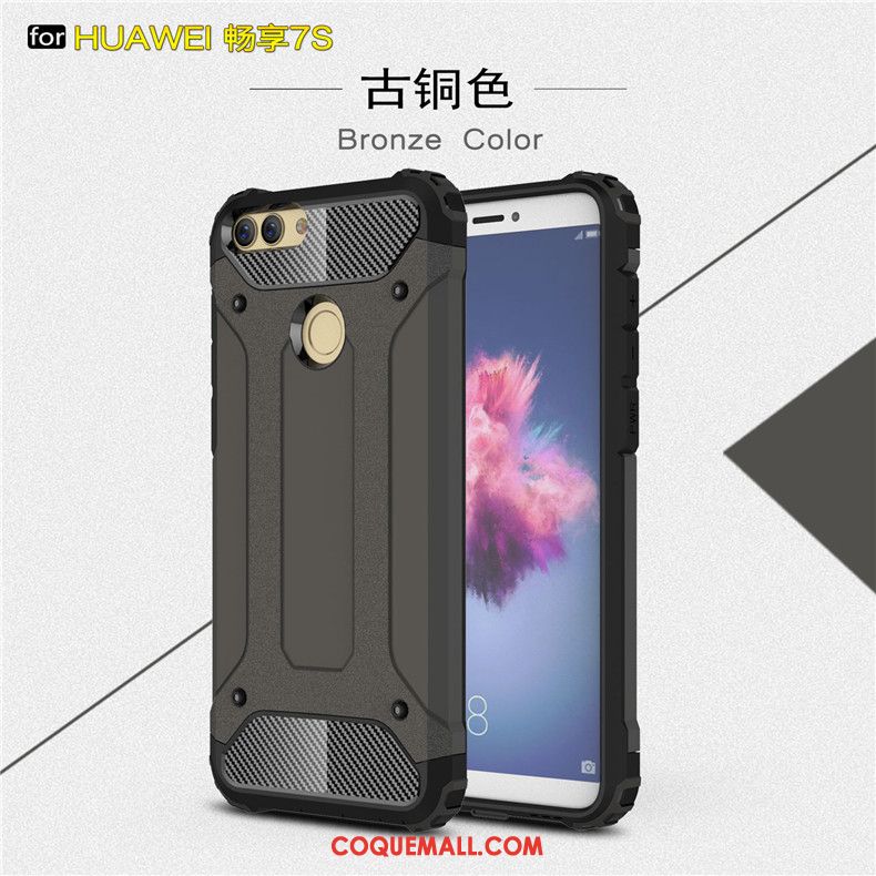 Étui Huawei P Smart Métal Protection Silicone, Coque Huawei P Smart Créatif Argent