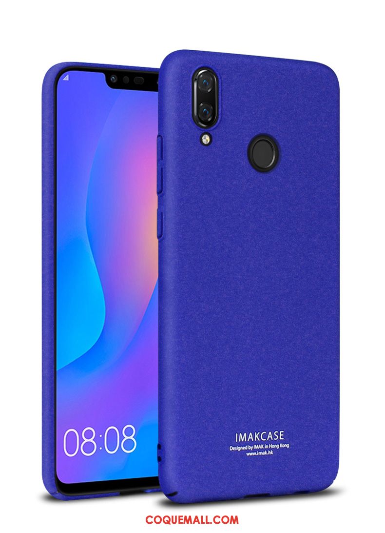 Étui Huawei P Smart+ Net Rouge Délavé En Daim Noir, Coque Huawei P Smart+ Téléphone Portable Protection