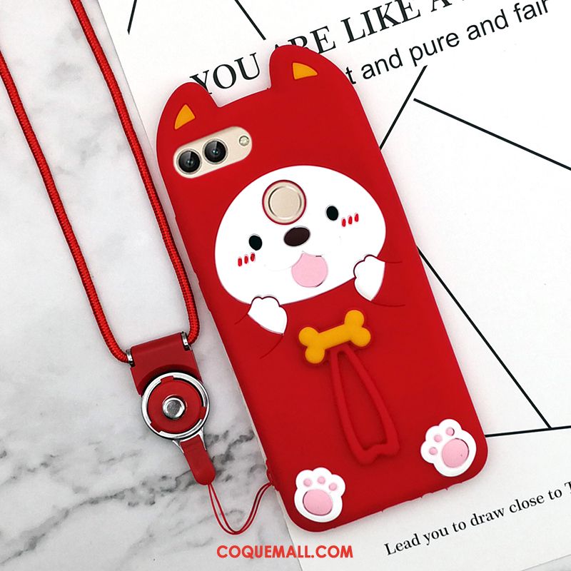 Étui Huawei P Smart Noir Dessin Animé Téléphone Portable, Coque Huawei P Smart Silicone Protection