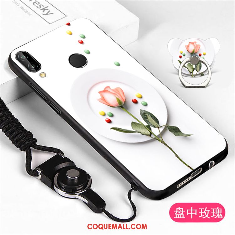 Étui Huawei P Smart+ Noir Incassable Personnalité, Coque Huawei P Smart+ Ornements Suspendus Téléphone Portable