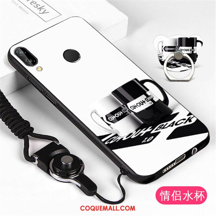 Étui Huawei P Smart+ Noir Incassable Personnalité, Coque Huawei P Smart+ Ornements Suspendus Téléphone Portable