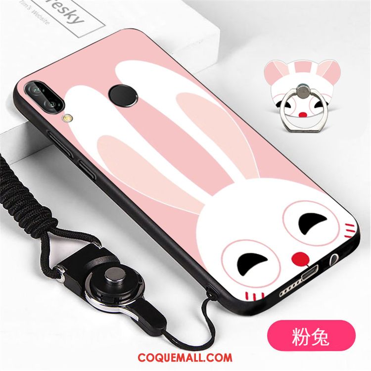 Étui Huawei P Smart+ Noir Incassable Personnalité, Coque Huawei P Smart+ Ornements Suspendus Téléphone Portable