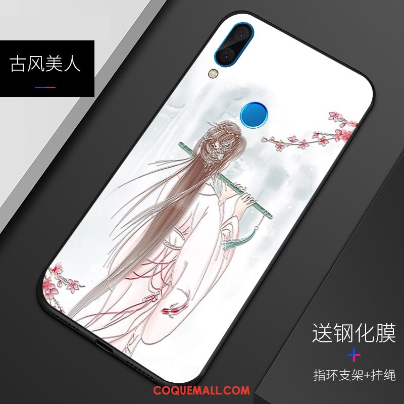 Étui Huawei P Smart+ Personnalité Rouge Gaufrage, Coque Huawei P Smart+ Tout Compris Téléphone Portable