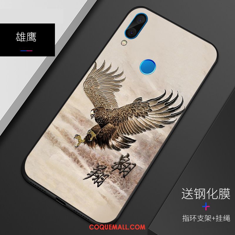 Étui Huawei P Smart+ Personnalité Rouge Gaufrage, Coque Huawei P Smart+ Tout Compris Téléphone Portable