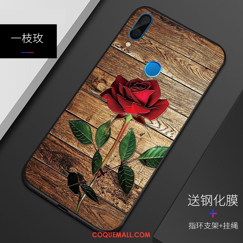 Étui Huawei P Smart+ Personnalité Rouge Gaufrage, Coque Huawei P Smart+ Tout Compris Téléphone Portable