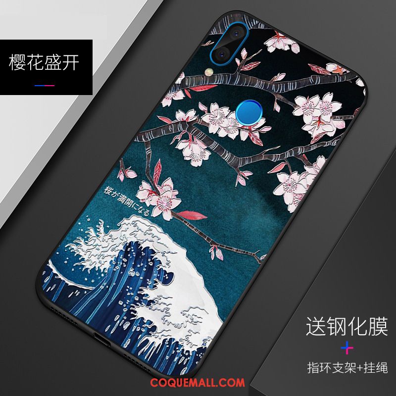 Étui Huawei P Smart+ Personnalité Rouge Gaufrage, Coque Huawei P Smart+ Tout Compris Téléphone Portable