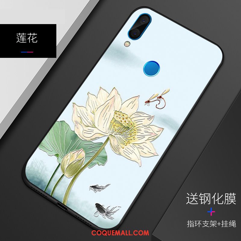 Étui Huawei P Smart+ Personnalité Rouge Gaufrage, Coque Huawei P Smart+ Tout Compris Téléphone Portable