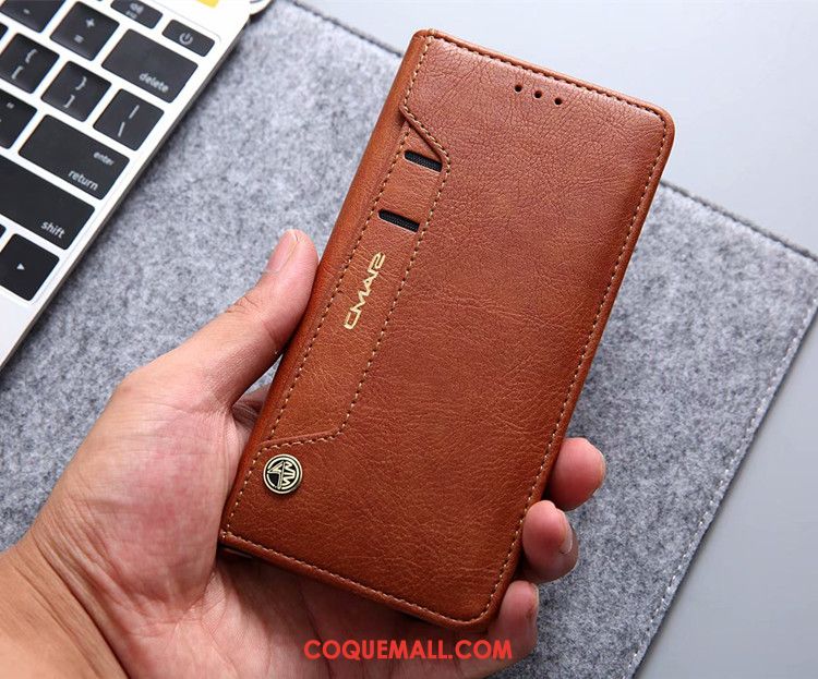 Étui Huawei P Smart+ Protection Sac Carte Étui En Cuir, Coque Huawei P Smart+ Tout Compris Téléphone Portable Braun