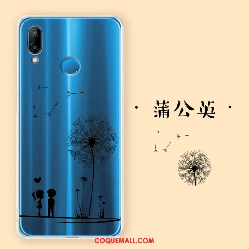 Étui Huawei P Smart+ Silicone Blanc Téléphone Portable, Coque Huawei P Smart+ Fluide Doux Transparent