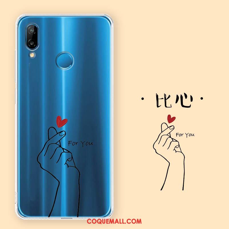 Étui Huawei P Smart+ Silicone Blanc Téléphone Portable, Coque Huawei P Smart+ Fluide Doux Transparent