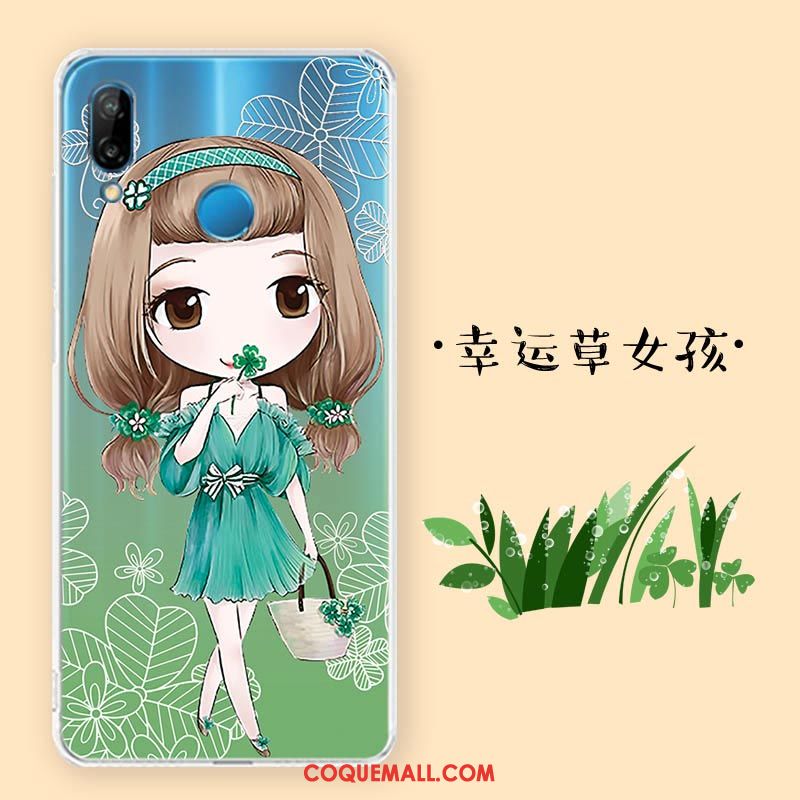 Étui Huawei P Smart+ Silicone Blanc Téléphone Portable, Coque Huawei P Smart+ Fluide Doux Transparent