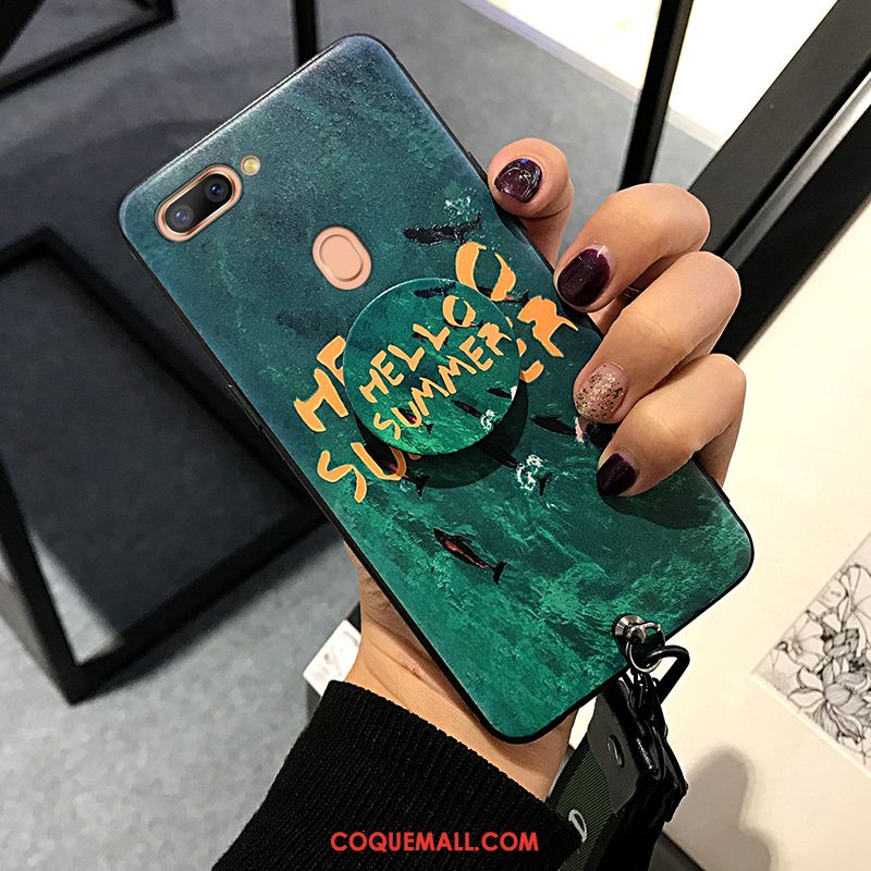 Étui Huawei P Smart Silicone Grand Vert, Coque Huawei P Smart Ornements Suspendus Support