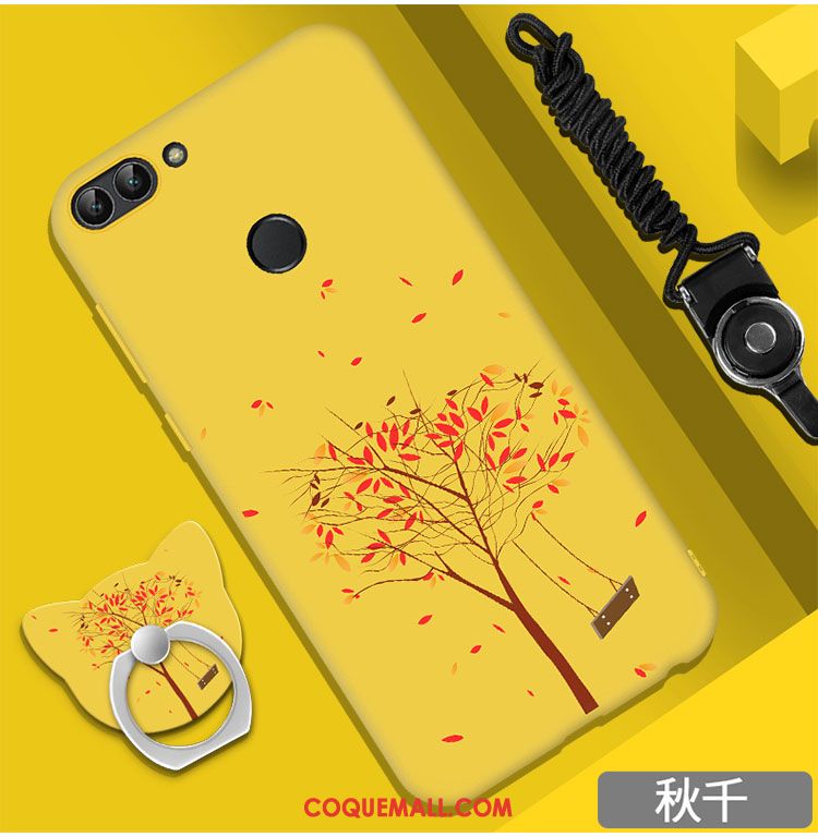 Étui Huawei P Smart Silicone Membrane Anneau, Coque Huawei P Smart Ornements Suspendus Délavé En Daim