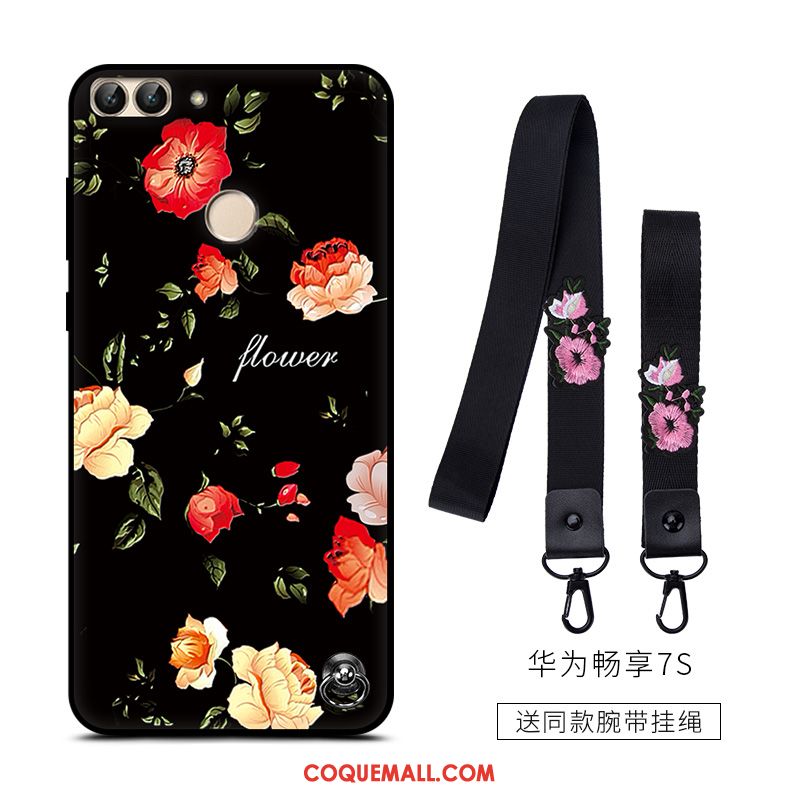 Étui Huawei P Smart Silicone Téléphone Portable Tendance, Coque Huawei P Smart Noir Charmant