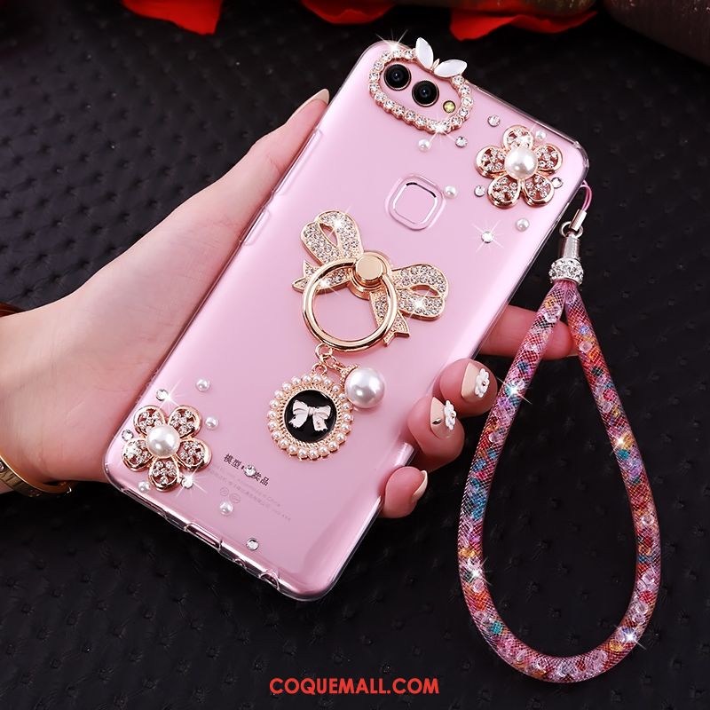 Étui Huawei P Smart Strass Fluide Doux Protection, Coque Huawei P Smart Transparent Téléphone Portable