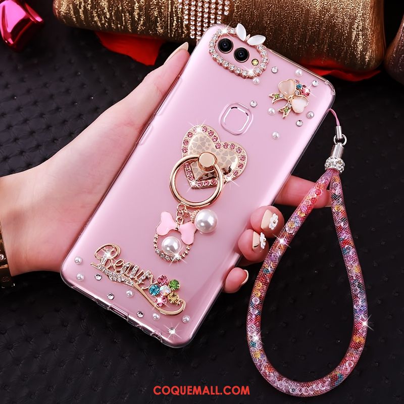 Étui Huawei P Smart Strass Fluide Doux Protection, Coque Huawei P Smart Transparent Téléphone Portable