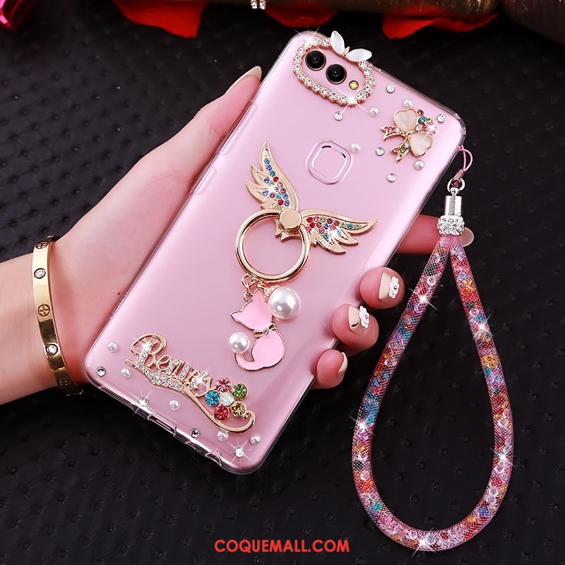 Étui Huawei P Smart Strass Fluide Doux Protection, Coque Huawei P Smart Transparent Téléphone Portable