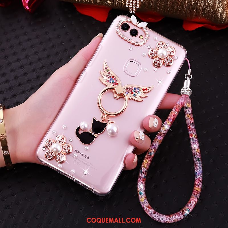 Étui Huawei P Smart Strass Fluide Doux Protection, Coque Huawei P Smart Transparent Téléphone Portable