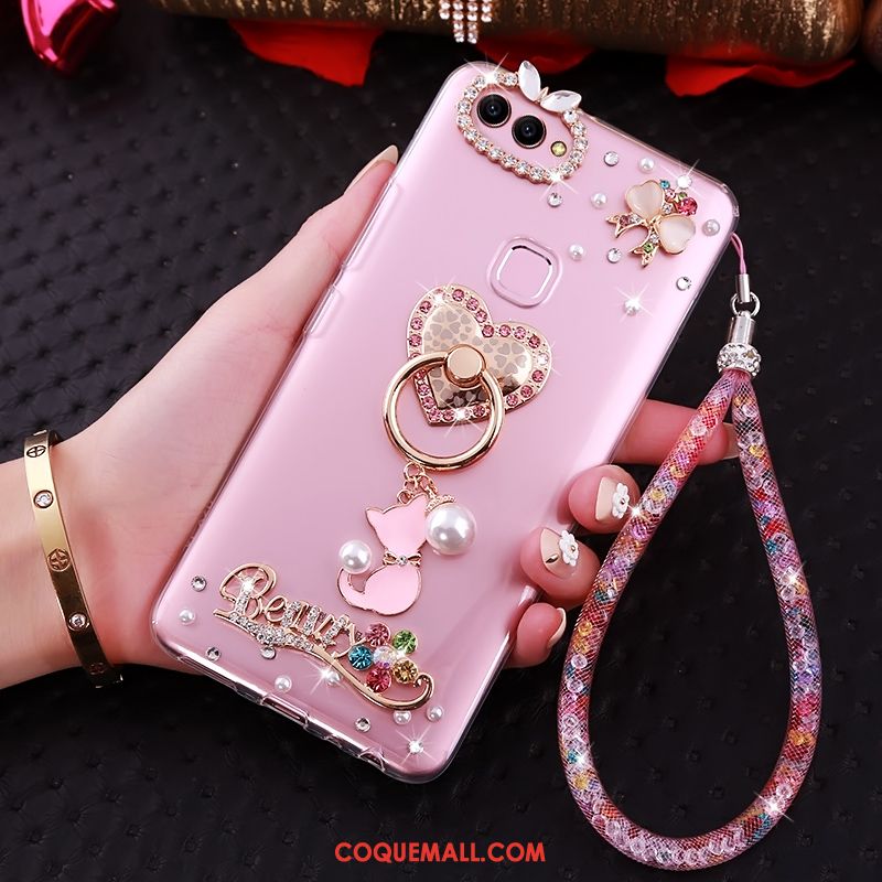 Étui Huawei P Smart Strass Fluide Doux Protection, Coque Huawei P Smart Transparent Téléphone Portable