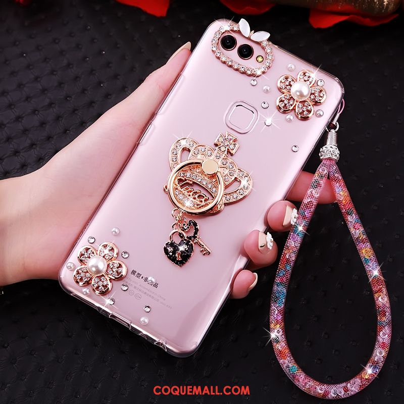 Étui Huawei P Smart Strass Fluide Doux Protection, Coque Huawei P Smart Transparent Téléphone Portable