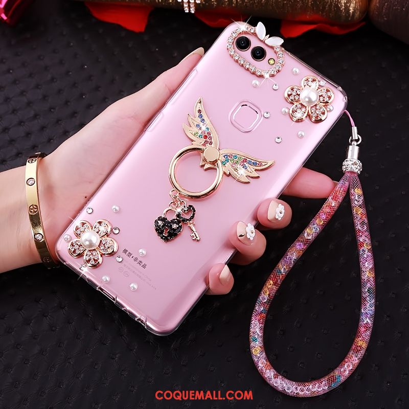 Étui Huawei P Smart Strass Fluide Doux Protection, Coque Huawei P Smart Transparent Téléphone Portable