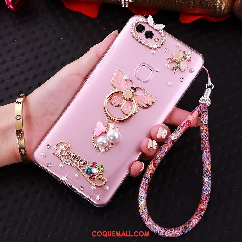 Étui Huawei P Smart Strass Fluide Doux Protection, Coque Huawei P Smart Transparent Téléphone Portable