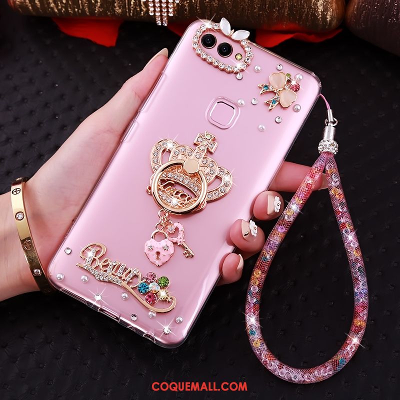 Étui Huawei P Smart Strass Fluide Doux Protection, Coque Huawei P Smart Transparent Téléphone Portable