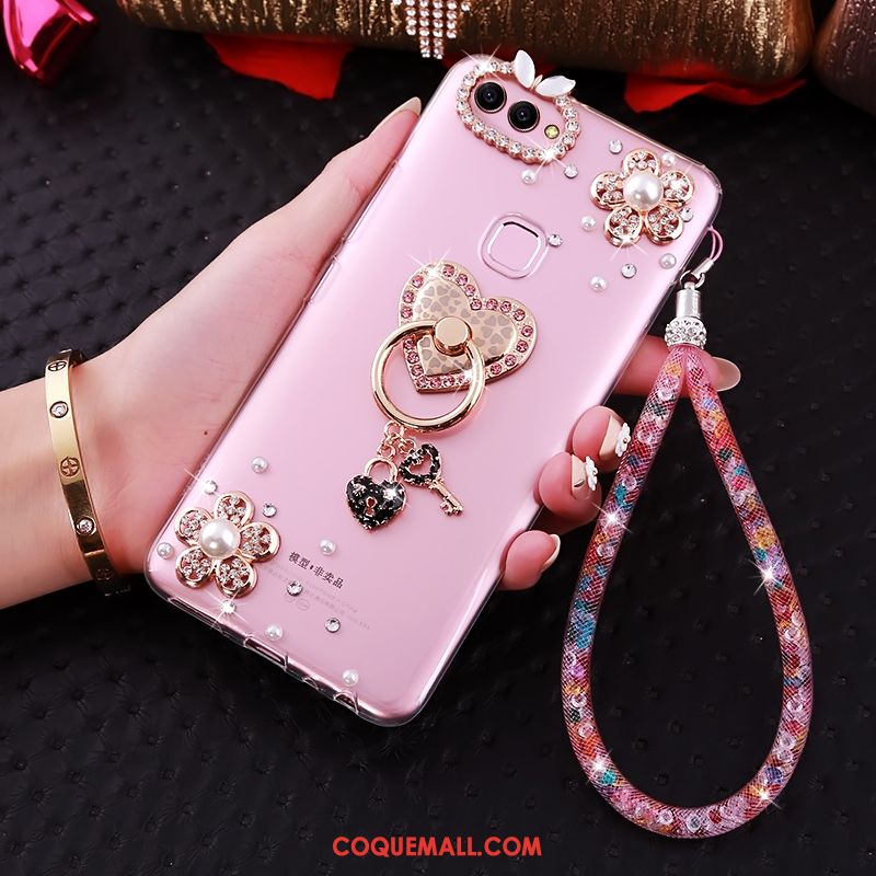 Étui Huawei P Smart Strass Fluide Doux Protection, Coque Huawei P Smart Transparent Téléphone Portable