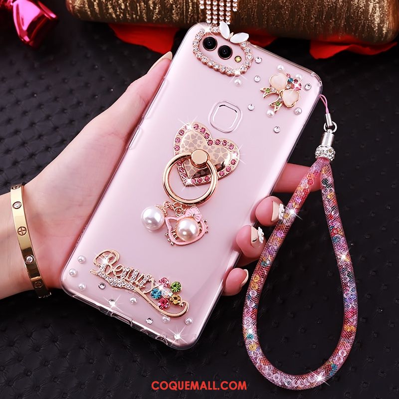 Étui Huawei P Smart Strass Fluide Doux Protection, Coque Huawei P Smart Transparent Téléphone Portable