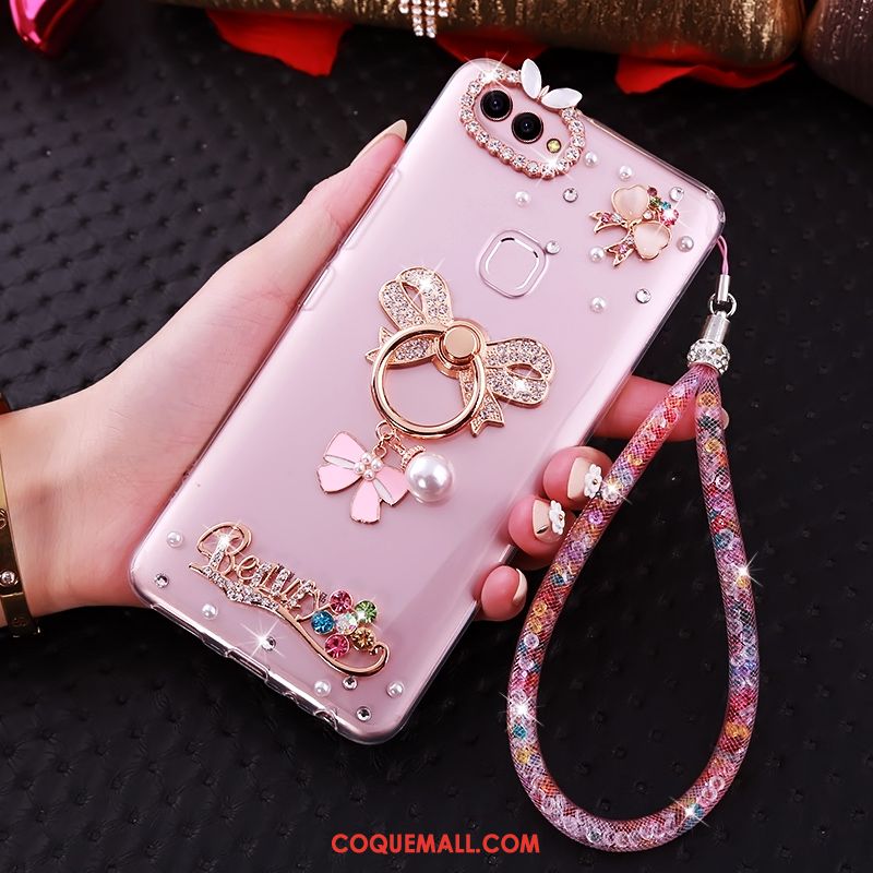 Étui Huawei P Smart Strass Fluide Doux Protection, Coque Huawei P Smart Transparent Téléphone Portable