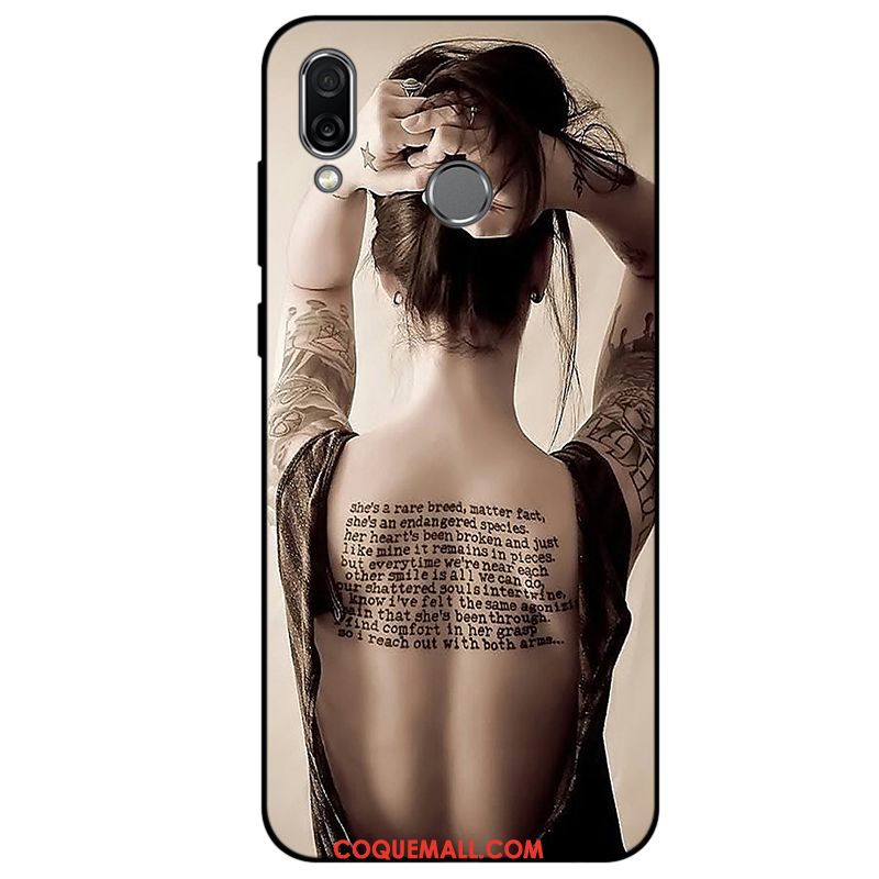 Étui Huawei P Smart+ Tendance Protection Noir, Coque Huawei P Smart+ Incassable Silicone