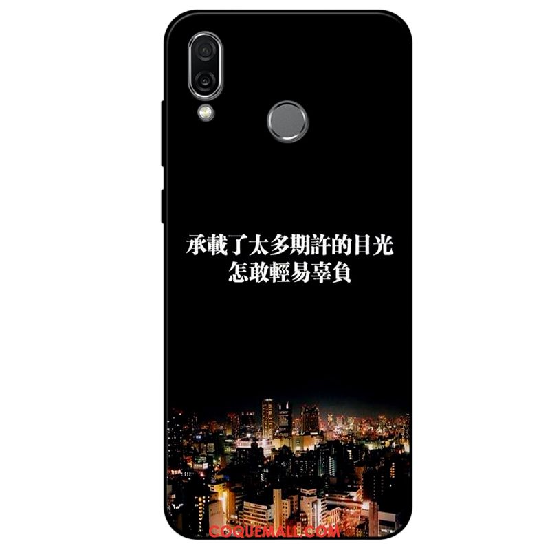 Étui Huawei P Smart+ Tendance Protection Noir, Coque Huawei P Smart+ Incassable Silicone