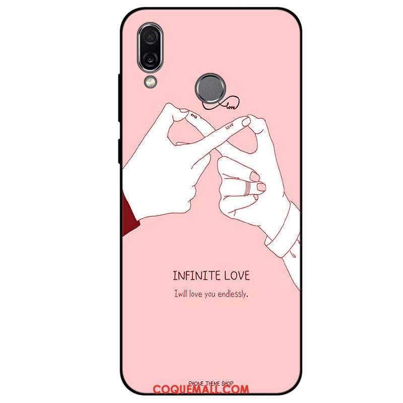 Étui Huawei P Smart+ Tendance Protection Noir, Coque Huawei P Smart+ Incassable Silicone