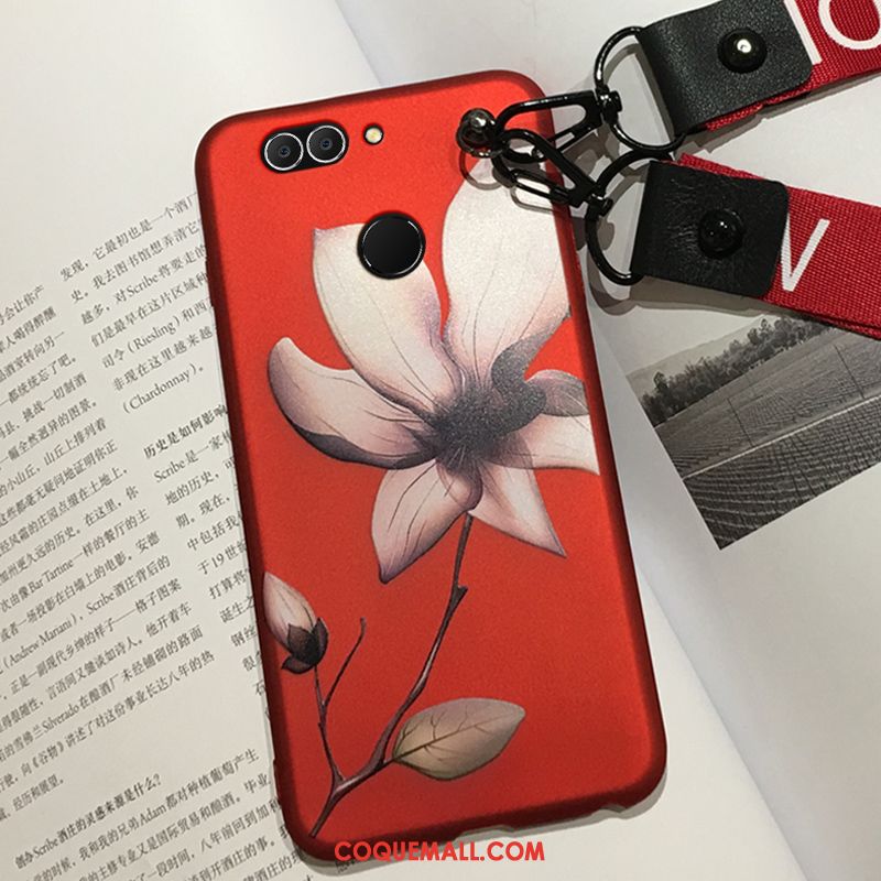 Étui Huawei P Smart Tendance Rouge Ornements Suspendus, Coque Huawei P Smart Nouveau Téléphone Portable