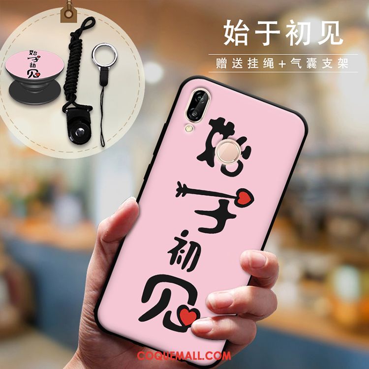 Étui Huawei P Smart+ Tout Compris Amoureux Téléphone Portable, Coque Huawei P Smart+ Protection Cou Suspendu