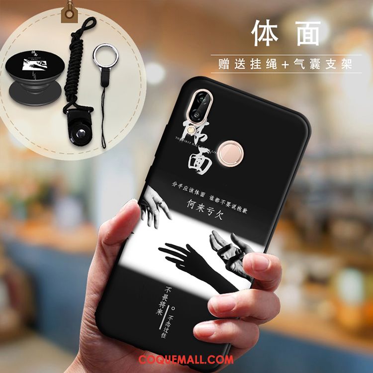 Étui Huawei P Smart+ Tout Compris Amoureux Téléphone Portable, Coque Huawei P Smart+ Protection Cou Suspendu