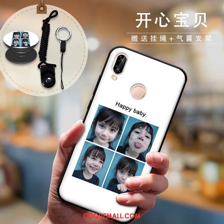 Étui Huawei P Smart+ Tout Compris Amoureux Téléphone Portable, Coque Huawei P Smart+ Protection Cou Suspendu