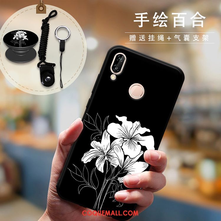 Étui Huawei P Smart+ Tout Compris Amoureux Téléphone Portable, Coque Huawei P Smart+ Protection Cou Suspendu