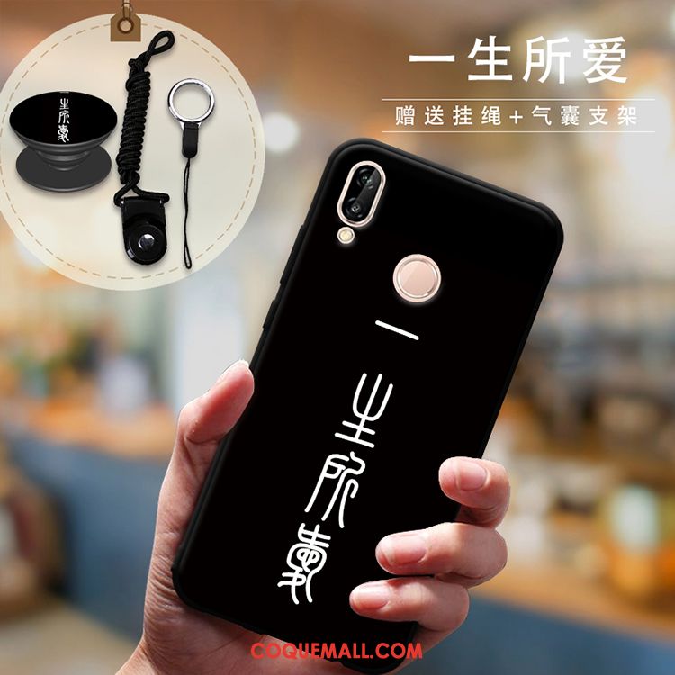 Étui Huawei P Smart+ Tout Compris Amoureux Téléphone Portable, Coque Huawei P Smart+ Protection Cou Suspendu