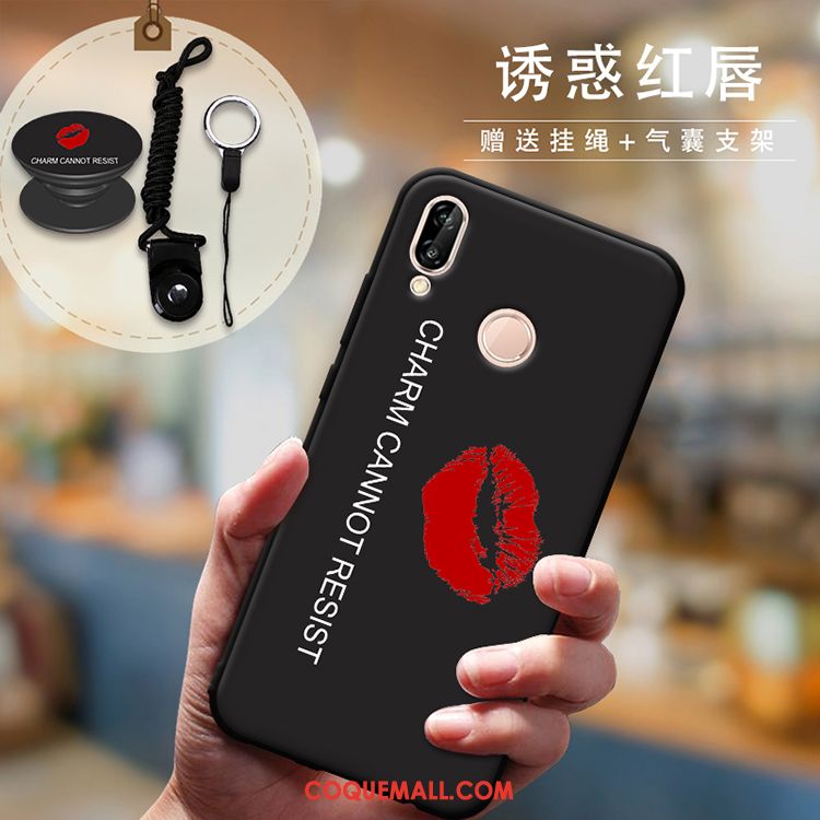 Étui Huawei P Smart+ Tout Compris Amoureux Téléphone Portable, Coque Huawei P Smart+ Protection Cou Suspendu