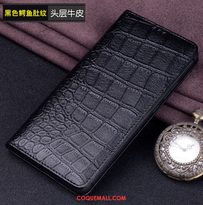 Étui Huawei P Smart+ Tout Compris Cuir Véritable Téléphone Portable, Coque Huawei P Smart+ Fluide Doux Protection Braun