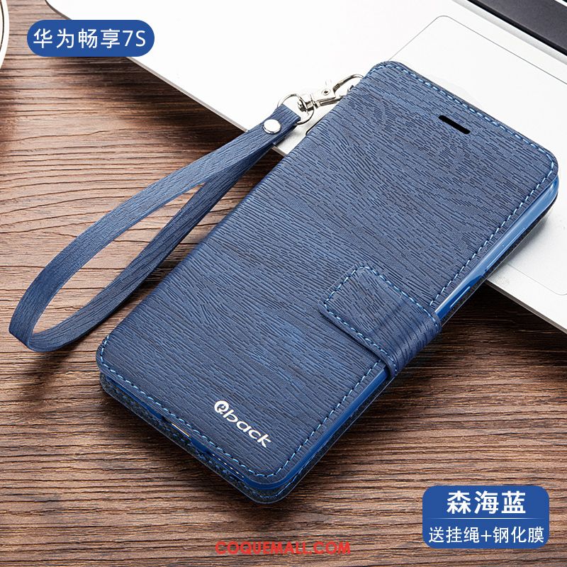 Étui Huawei P Smart Tout Compris Téléphone Portable Étui En Cuir, Coque Huawei P Smart Protection Bleu