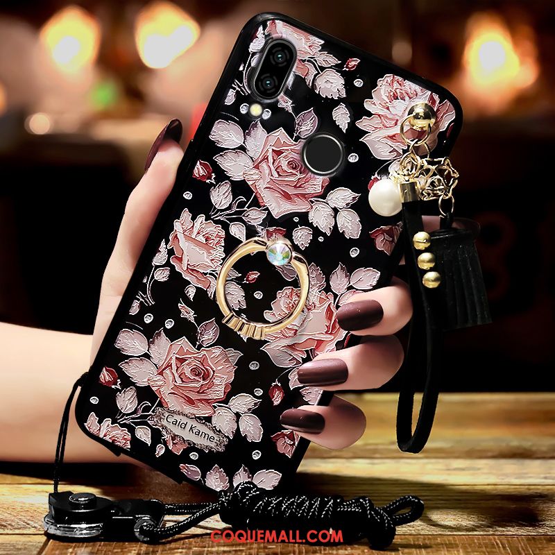 Étui Huawei P Smart+ Téléphone Portable Blanc Fluide Doux, Coque Huawei P Smart+ Ornements Suspendus