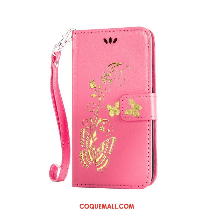 Étui Huawei P Smart+ Téléphone Portable Cuir Or, Coque Huawei P Smart+ Support Papillon