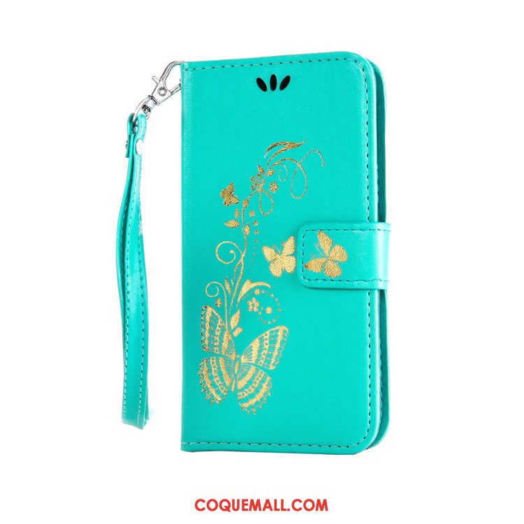 Étui Huawei P Smart+ Téléphone Portable Cuir Or, Coque Huawei P Smart+ Support Papillon