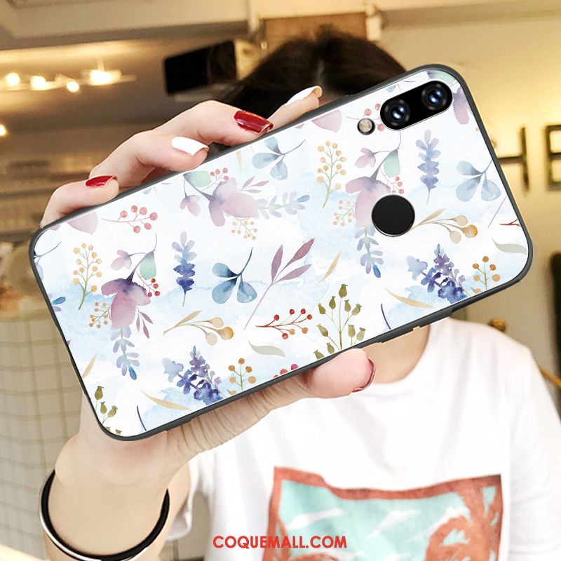 Étui Huawei P Smart+ Téléphone Portable Tout Compris Net Rouge, Coque Huawei P Smart+ Protection Fleurs