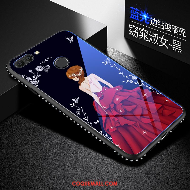 Étui Huawei P Smart Verre Trempé Téléphone Portable Dessin Animé, Coque Huawei P Smart Net Rouge Tendance